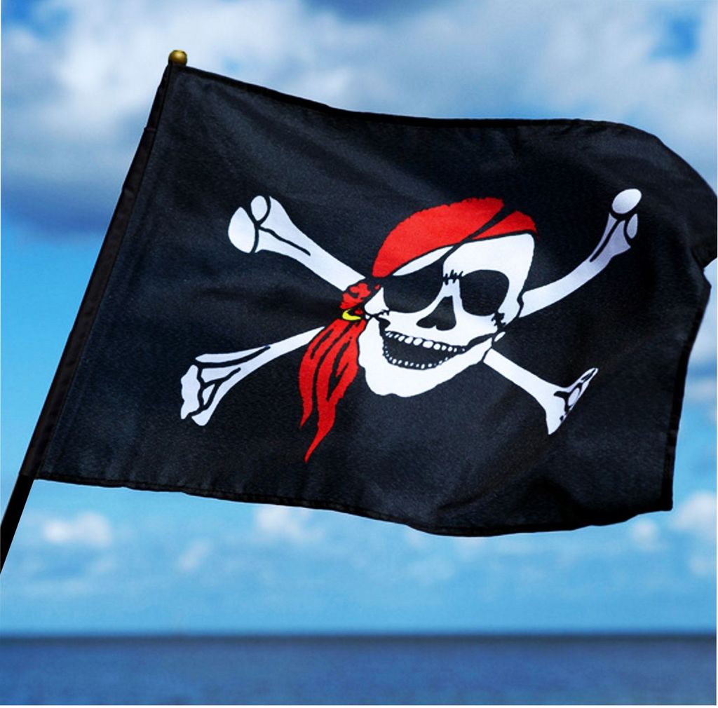 Fahne Pirat Freibeuter rotes Tuch 30 x 45 cm Flagge 