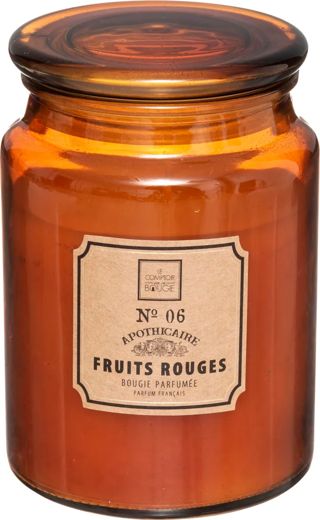 Candela profumata in vetro decorativo, frutti rossi, 510 g