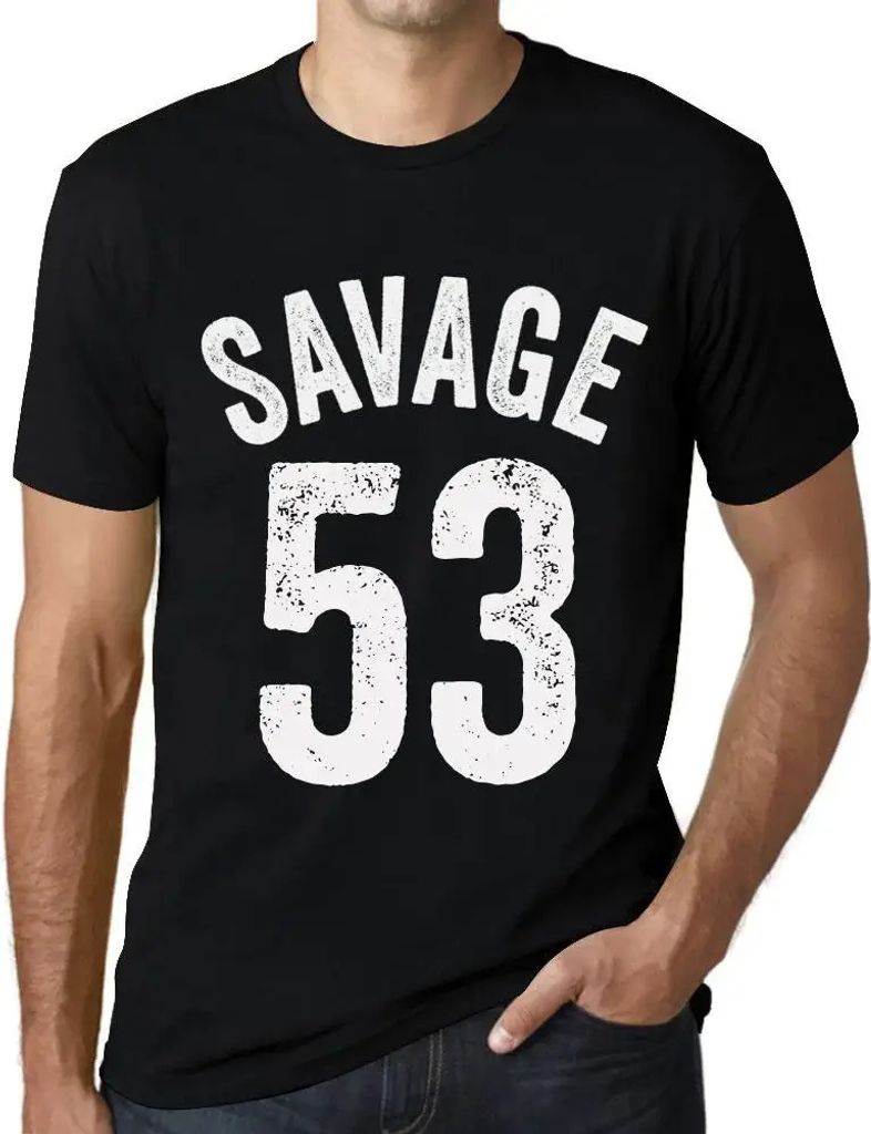 Herren Grafik T-Shirt Savage 53 Geschenk 53. Geburtstag Jahrestag 53 Jahre Jubiläum 53 Jährige Mann Jahrgang 1971 Kurzarm Lustige Druck