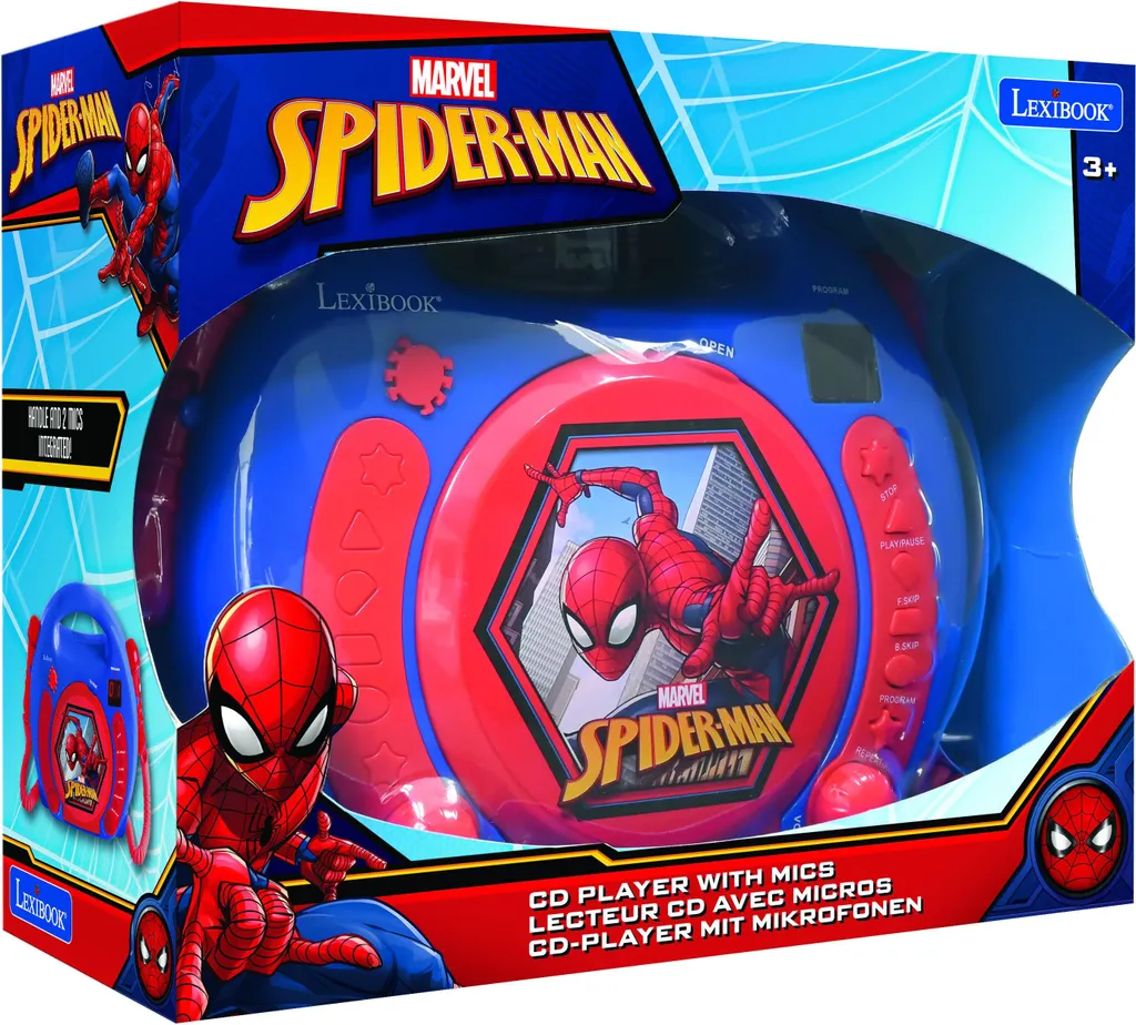 Lecteur CD enfant Spider-Man incassable avec 2 micros pour duos karaoké