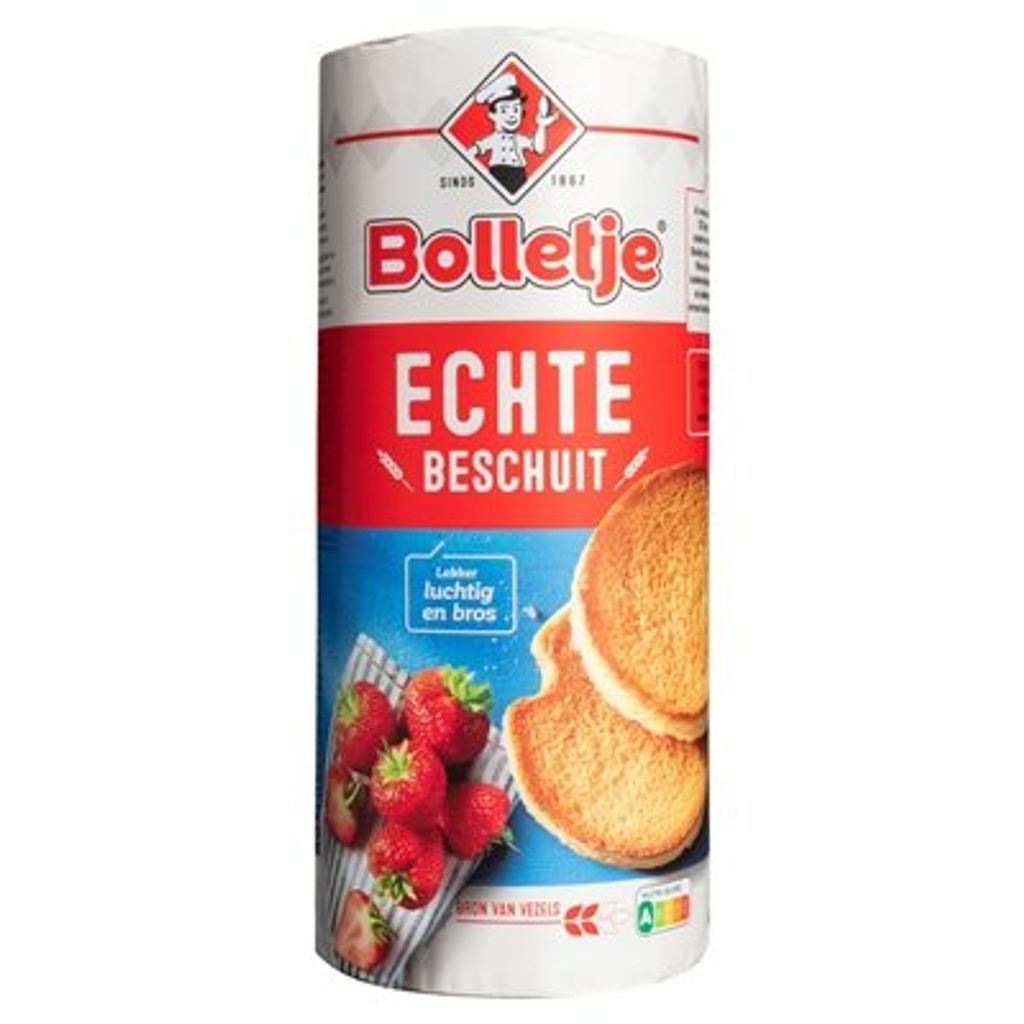 Bolletje Echte Beschuit, Zwieback, Gerste, Gluten, Roggen, Sesamsamen, Soja, Weizen, 13 Stück(e)