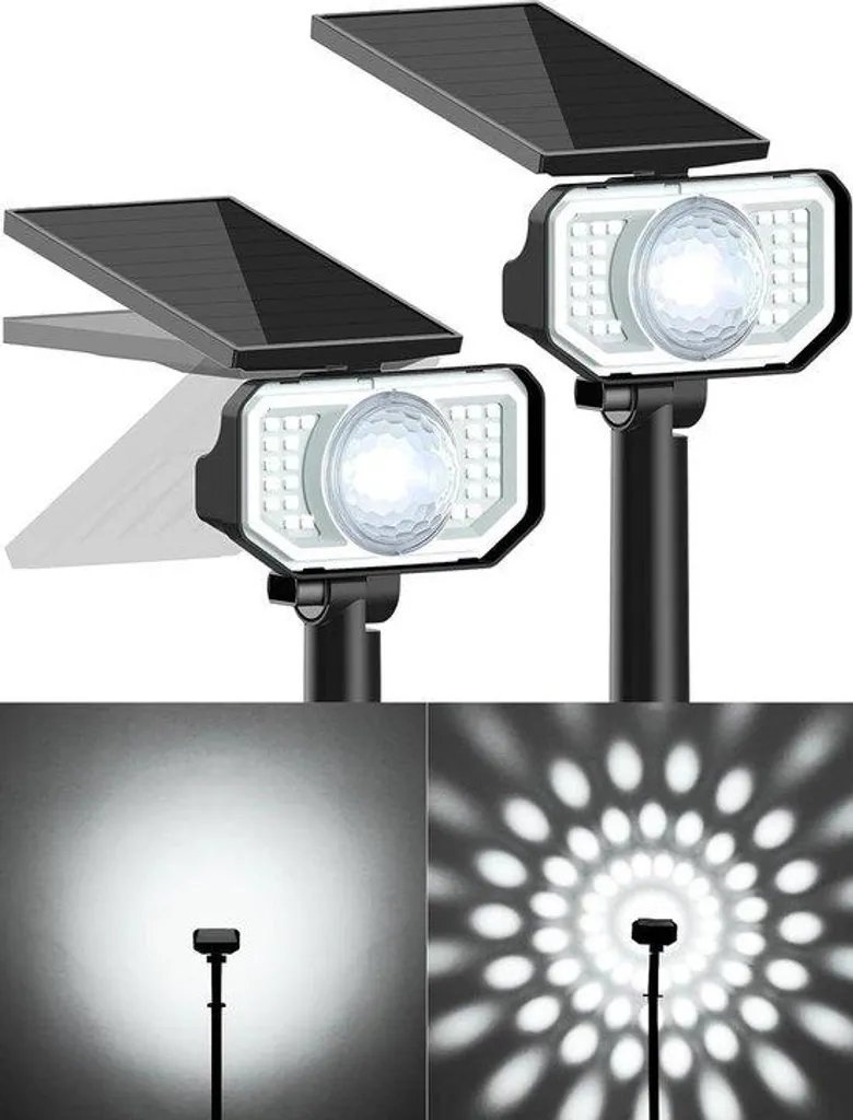 Éclairage de jardin à énergie solaire LED avec détecteur de mouvement