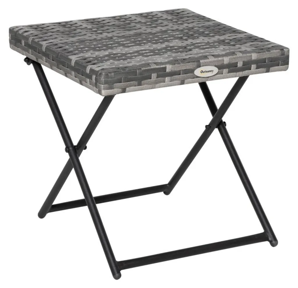 Table de jardin pliable en polyrotin 40x40 cm - Table basse d'appoint