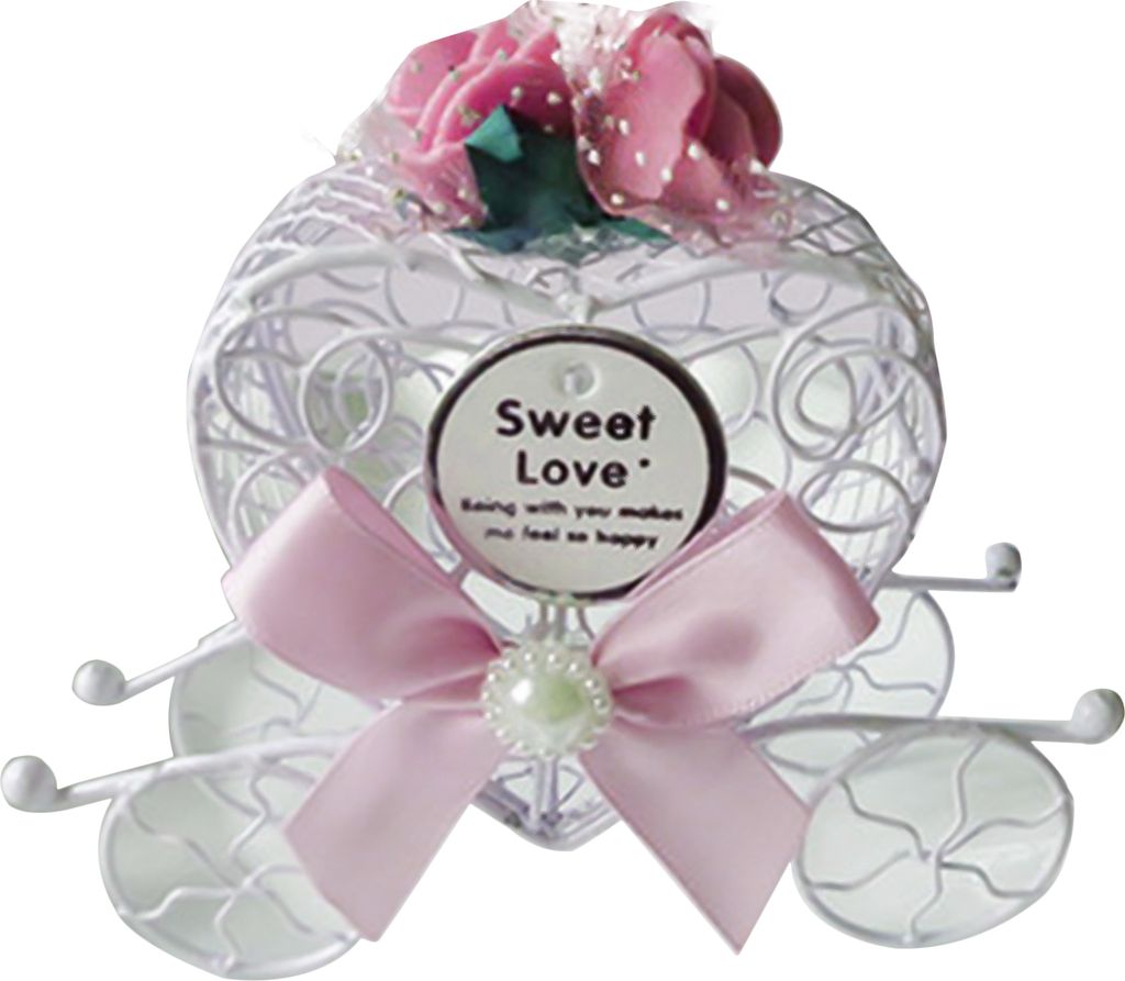 Geschenkbox exquisite romantische Metal -Liebe Herzbevorzugt Candy Box für Hochzeit-Rosa