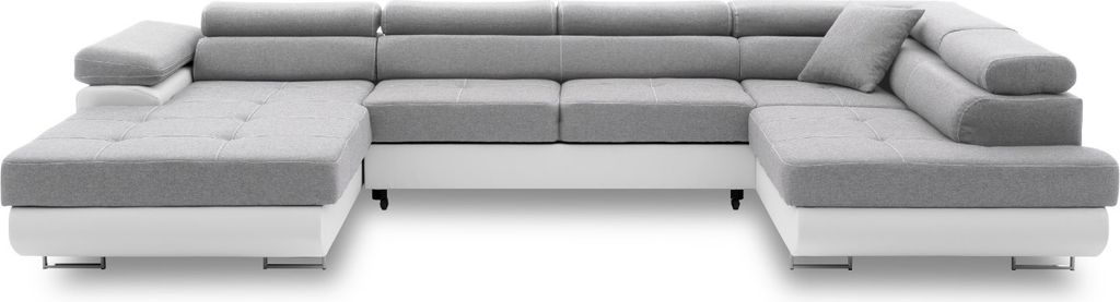 Ecksofa Rigatto II PRO mit verstellbaren Kopfstützen! Modernes Ecksofa mit Schlaffunktion und Bettkasten. LUX 32 + REAL 17 LINKS