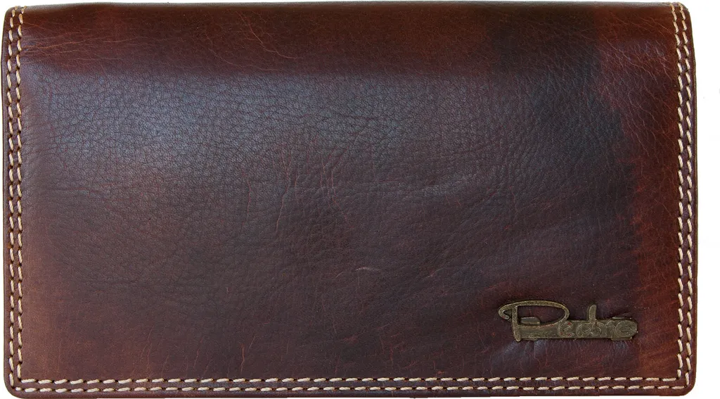 Porte-monnaie en cuir massif pour femme avec finitions classiques