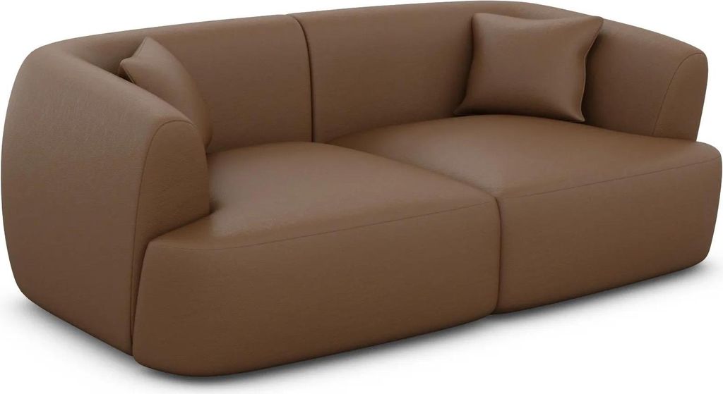 Kunstleder 2-Sitzer Couch Elvira Braun