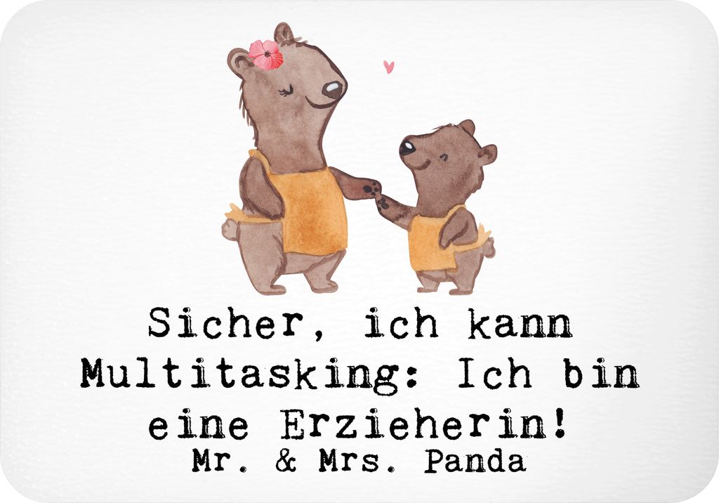 Mr. & Mrs. Panda magnet Erzieherin Multitasking - Weiß - Geschenk, Dankbarkeit, Notizhalter, kreative Geschenke, Berufspassion, Geborgenheit, Beru...