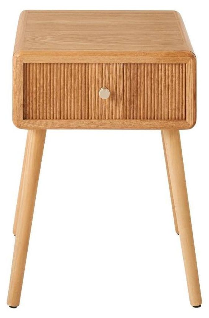CALICOSY - Chevet 1 tiroir avec façades lamellées H52 cm - Image du produit 