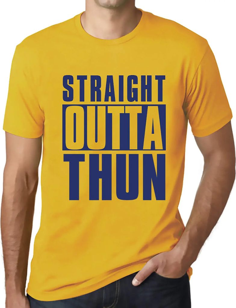 Herren Grafik T-Shirt Direkt aus dem Thun – Straight Outta Thun – Öko-Verantwortlich Vintage Jahrgang Kurzarm Lustige Druck Geburtstag Geschen...