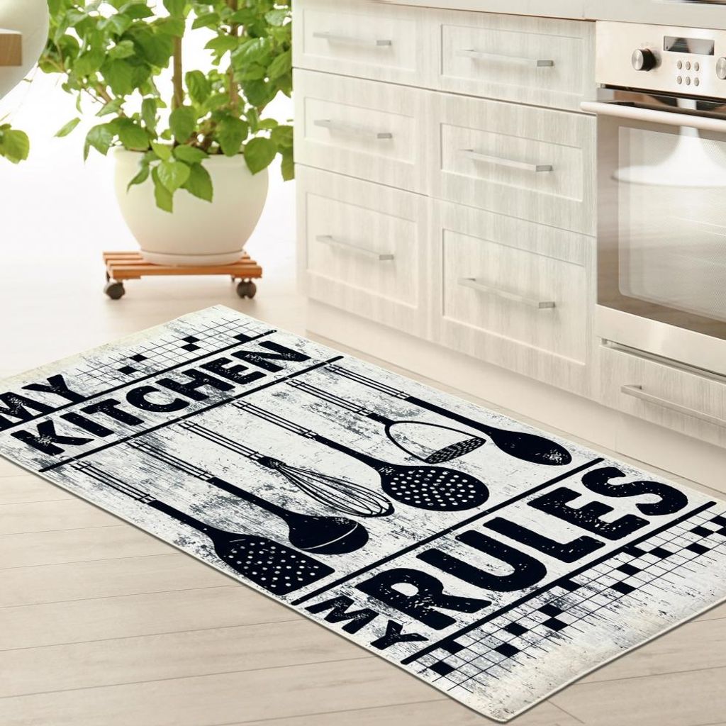 Tapis de cuisine lavable avec ustensiles de cuisine et Image du produit 