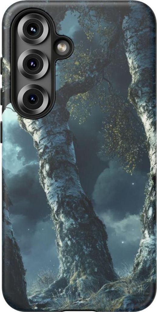 Mystische Birken im dunklen Wald – Hülle Kompatibel mit Galaxy S25