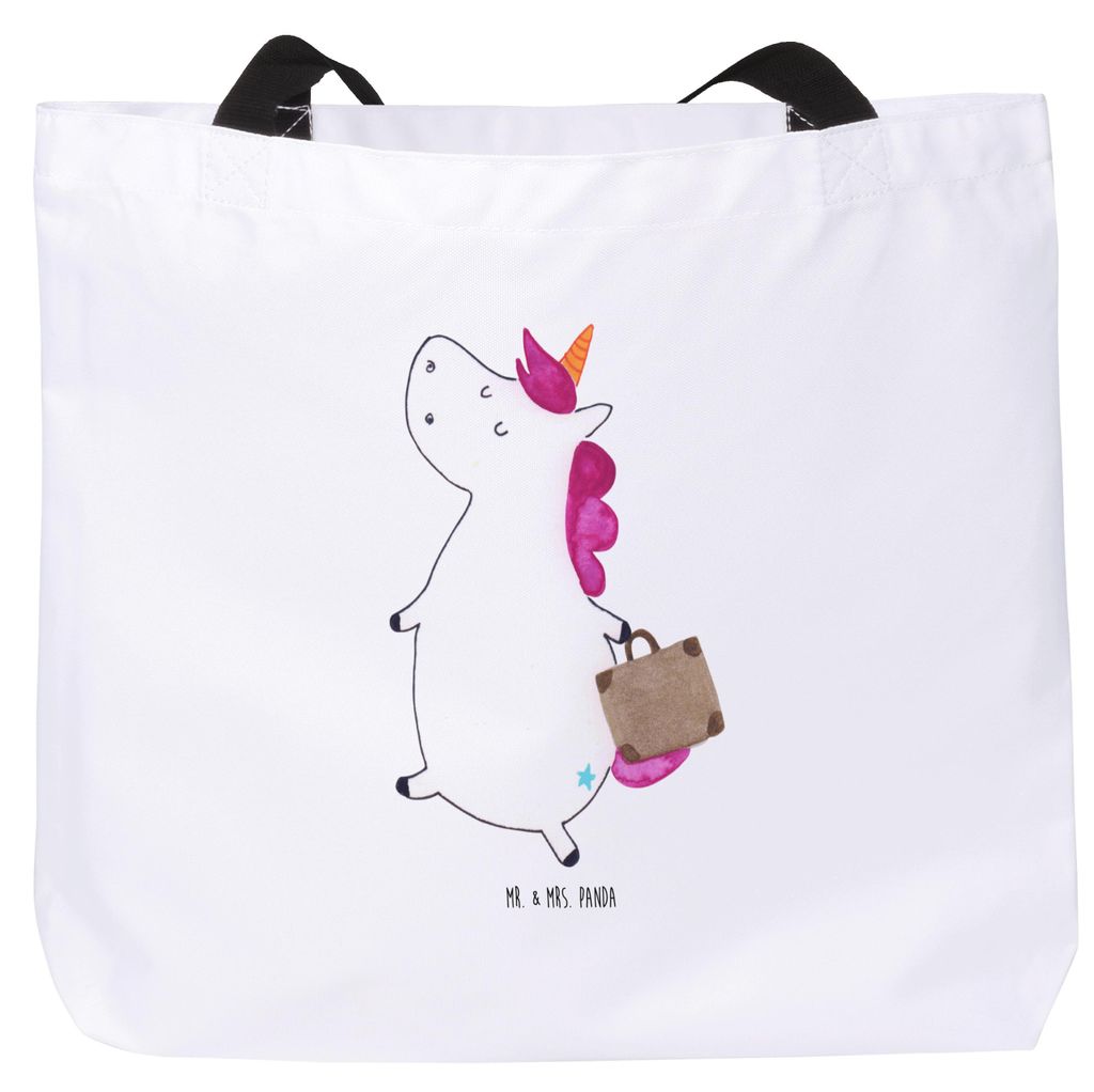 Mr. & Mrs. Panda Beutel Einhorn Koffer - Weiß - Geschenk, Reisetasche, Lustig, Unicorn, Erwachsen, Laptoptasche, Tote Bag, Stoffbeutel, Strandtasc...