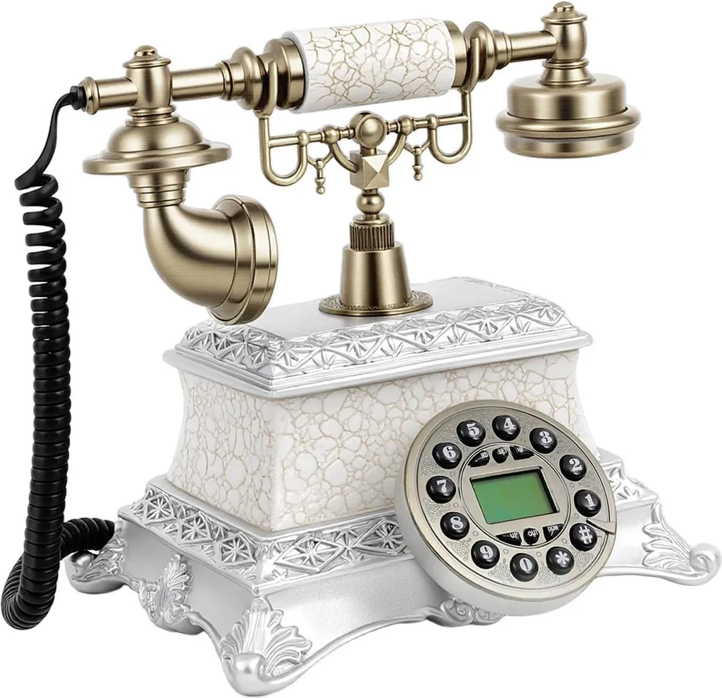 Téléphone fixe rétro vintage - Solution filaire élégante pour maison/bureau
