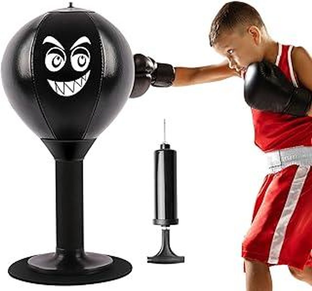 Punchingball, Punchingball Schreibtisch mit Saugnapf und Pumpe, Punchingball Tisch, Desktop Punching Bag, Sandsack Boxsäcke, Punching Ball Set, f...