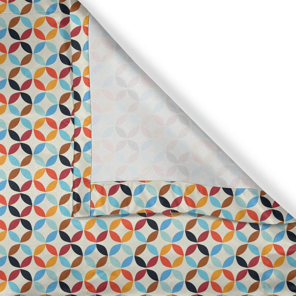 ABAKUHAUS Rideau à Œillets Géométrique Multicolore 280 x 225 cm