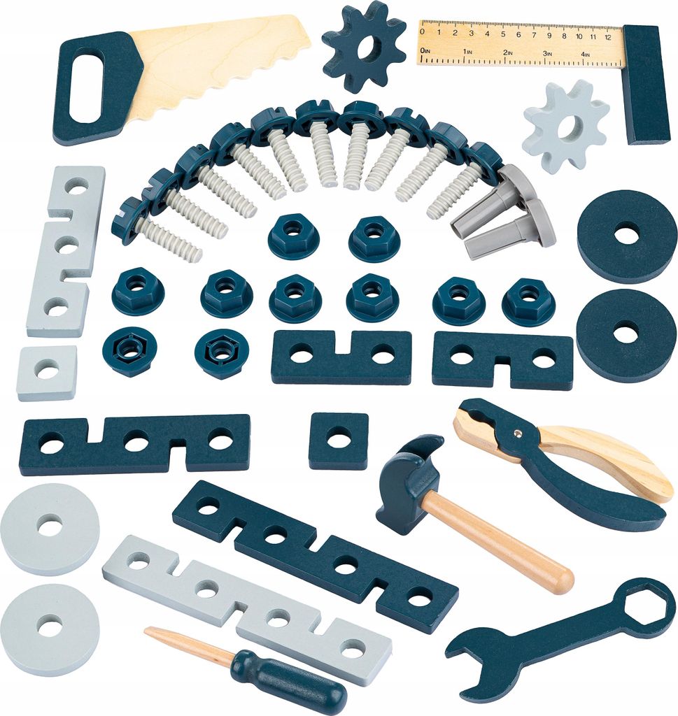Holz-Werkzeugset für Kinder – Lernspielzeug mit Hammer, Säge und Zubehör – Bastelspaß ab 3 Jahren