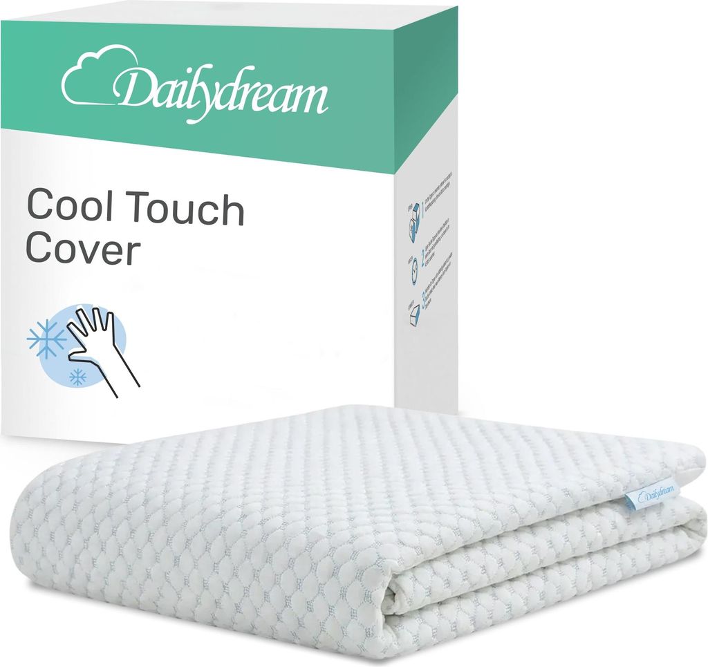 Dailydream Topper Bezug Cool Touch Model M – 90x200 cm – Ersatzbezug für Matratzentopper 90x200x5cm