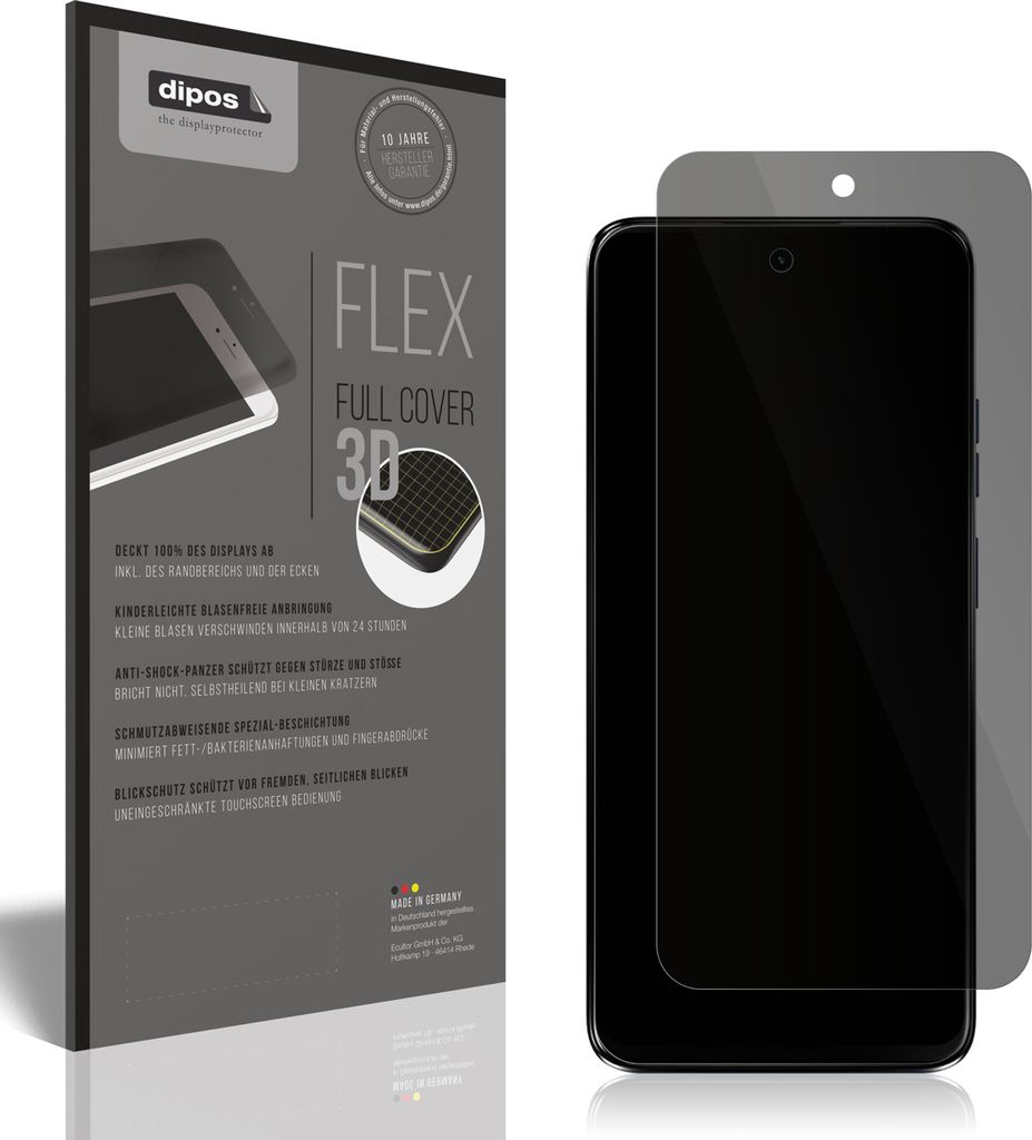 Full Cover Privacy Blickschutzfolie für MOTOROLA Moto G34 Folie Anti-Shock