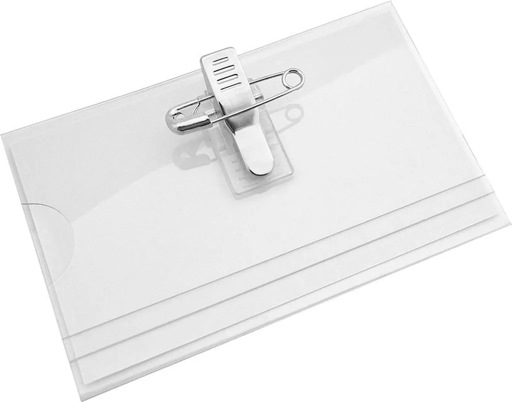 Badges d'Identification en Acétate Rigide 90x60mm Fixation Pince - 100pcs