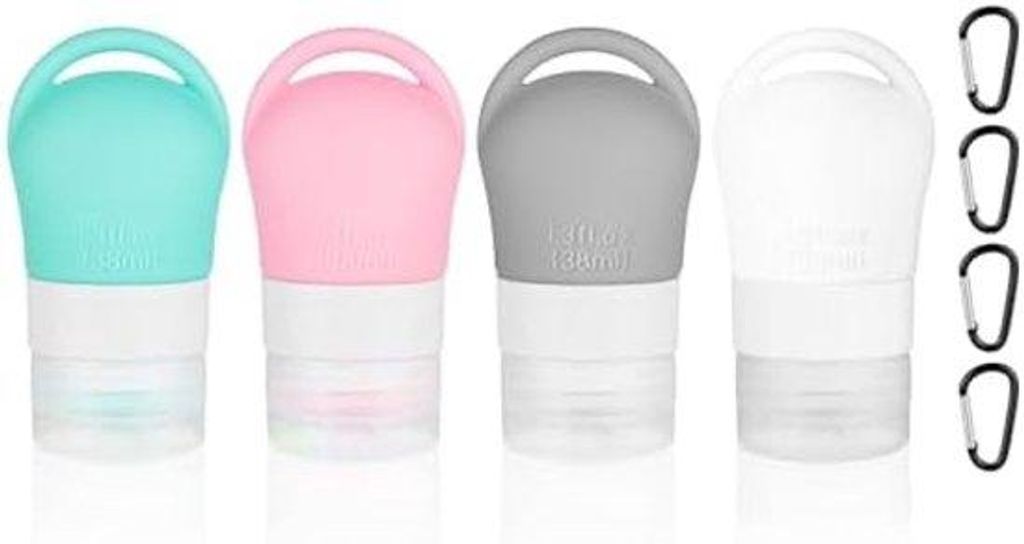 Silikon-Taschen-Set für Badeutensilien - 38 ml - Leckstelle-frei, wiederverschließbar und umweltfreundlich - Perfekt für Reisen, Zeltabenteuer u...