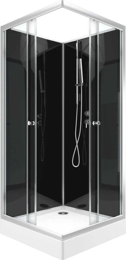 Cabine de douche carrée 80x80x195 - Portes coulissantes en Image du produit 