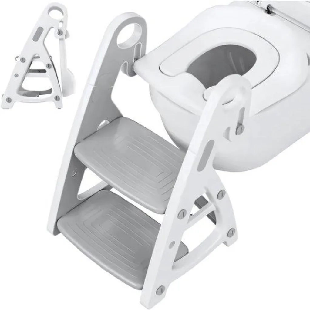 Riduttore WC Bambini Bolt Edge Grigio: La Scaletta Sicura per Crescere