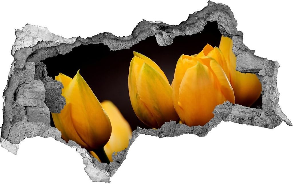 Selbstklebender Loch-3D-Aufkleber 95x73 cm gelbe Tulpen