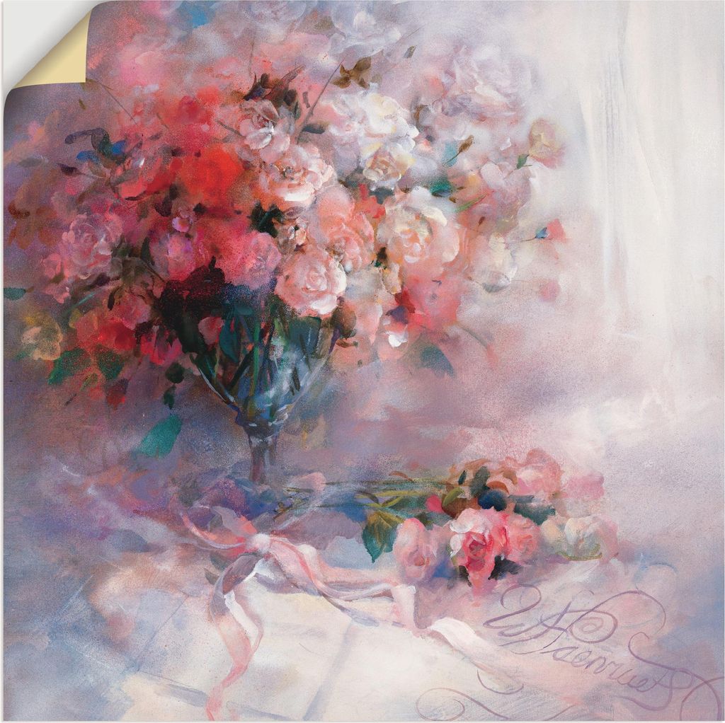 ARTland Wandbild, selbstklebend Rosenstrauß Größe: 40x40 cm
