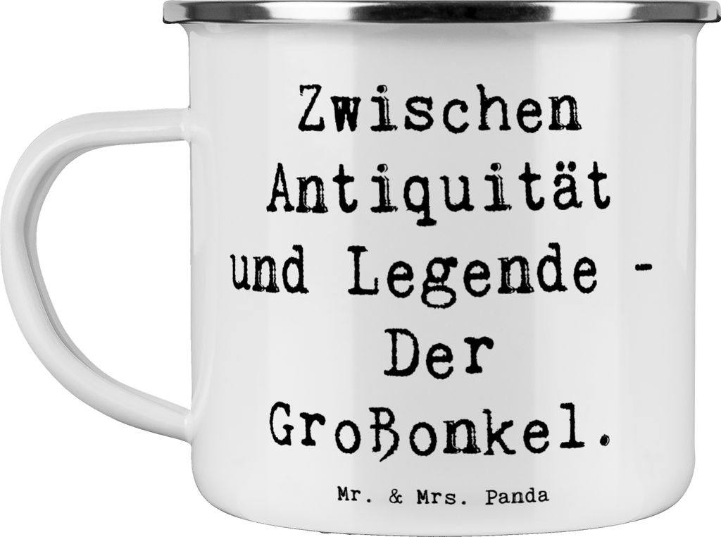 Mr. & Mrs. Panda becher emaille Spruch Großonkel Legenden - Weiß - Geschenk, handgemacht, persönliche Erinnerungen, Familie, Erzählungen, Verwa...