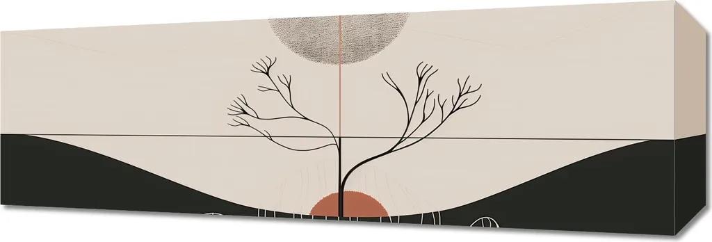 Décoration chambre Lune hivernale 60x20 cm - Tableau zen pour repos