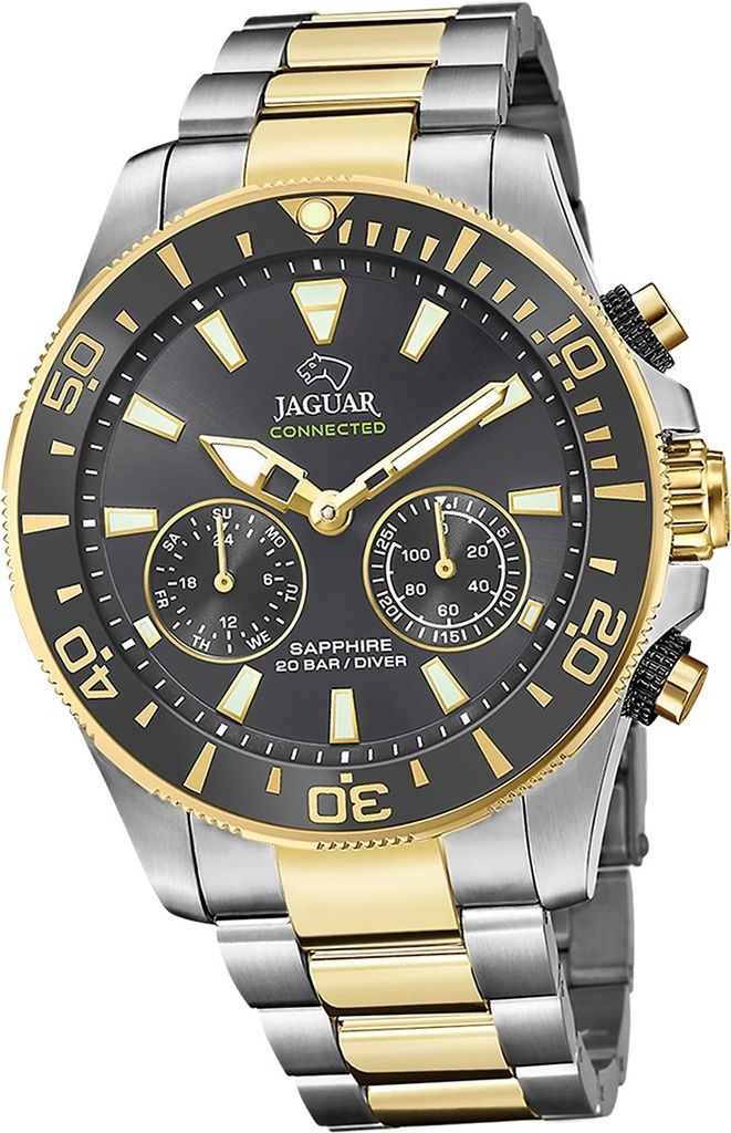 Jaguar Edelstahl Herren Uhr Multifunktion silber gold Connected D2UJ889/4