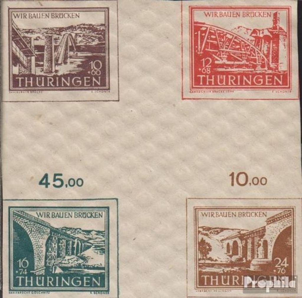 Briefmarken Sowjetische Zone (All.Bes.) 1946 Mi Hz1a y Herzstück postfrisch Wiederaufbau