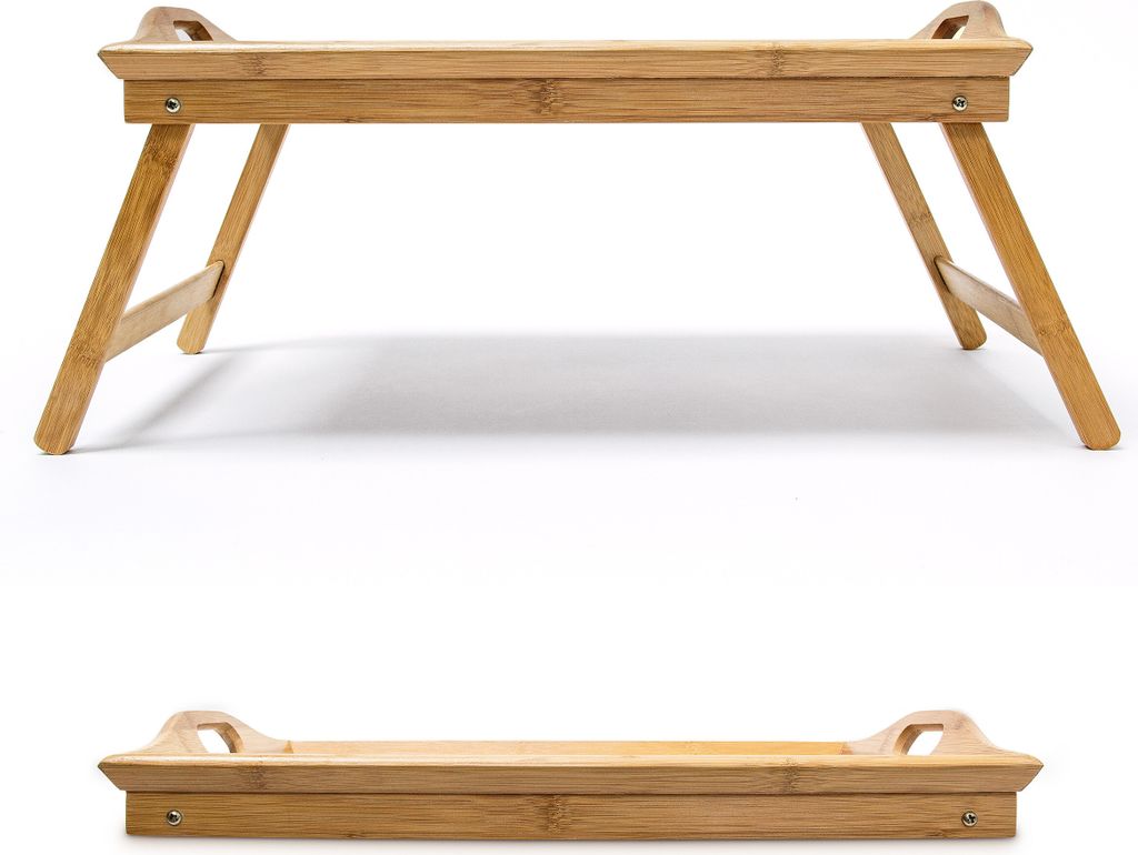 relaxdays Betttablett Bambus lackiert klappbar Produktbild 5