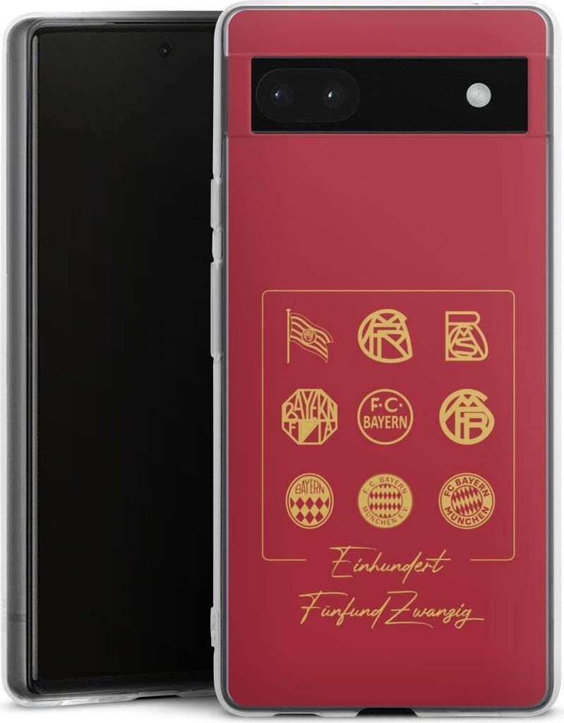DeinDesign Handyhülle für Google Pixel 6a Silikon Hülle Case Smartphone Schutzhülle FC Bayern München Fanartikel FCB 125 Jahre