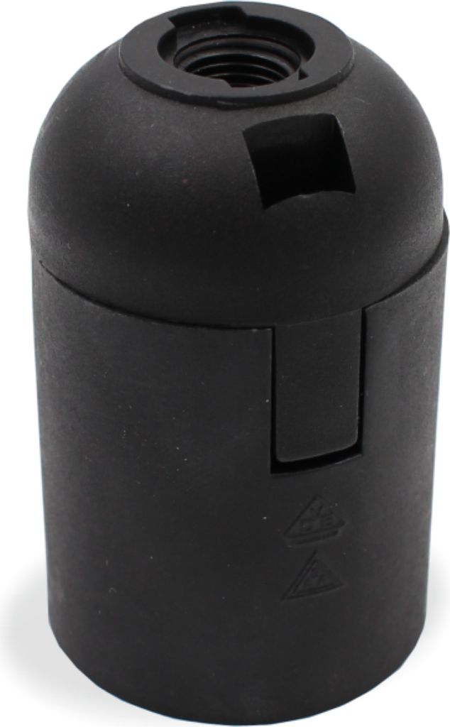 E27 Fassung Thermoplast 2-teilig Glattmantel u. Rastkappe Produktbild 