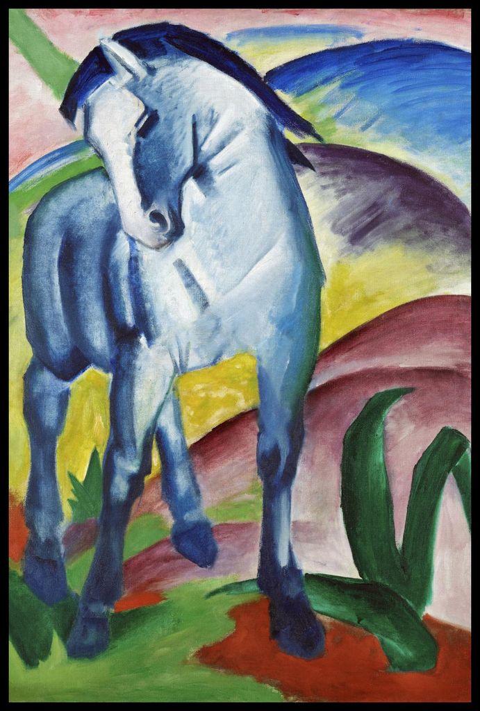 Plakat 61x91,5cm Blauer Pferd I, Marc Vintage für das Wohnzimmer