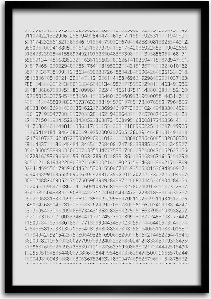 Bild - Bilderrahmen - Foto - 70 cm x 100 cm - MDF - Rahmen - Wandkunst - Binärcode