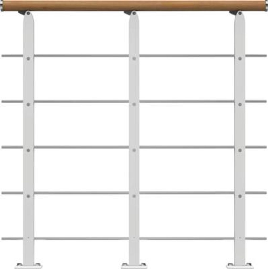 Pertura Design-Brüstungsgeländer für Mittelholmtreppen Alena,Aris,Malva,Zelos Startset, Handlauf Eiche, Geländer weiß, F