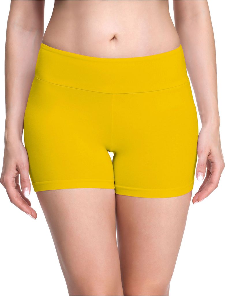 Merry Style Damen Shorts Radlerhose Kurze Hose Boxershorts aus Viskose MS10-284(Gelb, XS)