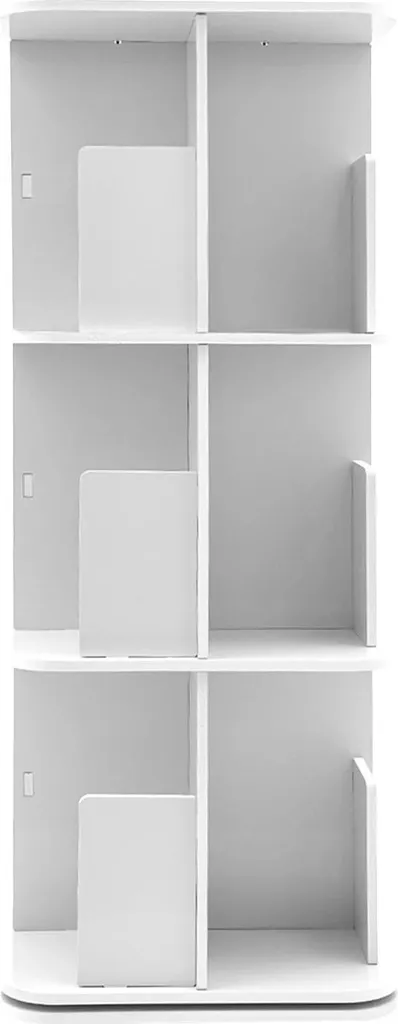 Meuble de rangement pivotant pour chambre et salon 3 niveaux blanc mat