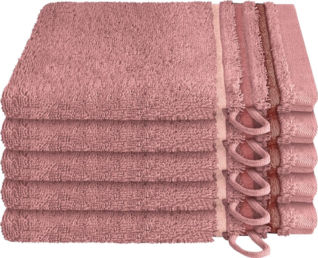 Schiesser Frottier Waschhandschuh Skyline Color im 5er Set | 100% Baumwolle aus nachhaltiger Produktion | saugstark, weich, farbecht | 16x22cm | Al...