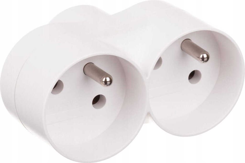 2-fach Steckdosenverteiler mit Erdung 16A/230V Weiß 3500W Produktbild 