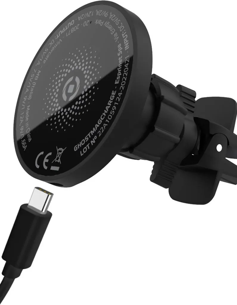 Celly GHOSTMAGCHARGE Support Voiture Magnétique Actif pour iPhone Noir - 2