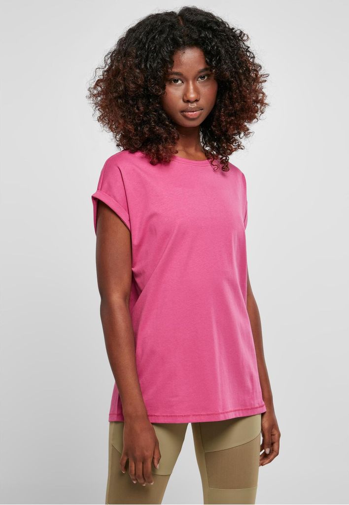 Urban Classics Kurzarm-T-Shirt für Frauen Slipout rosa L