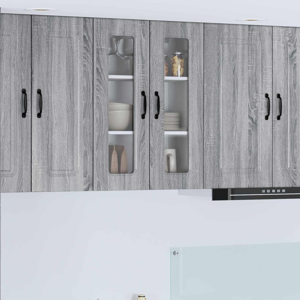 "Schlussverkauf" Küchenschrank/Sideboard - 1 pc - Aufbewahrungsschrank moderne - mit Speicher Kalmar Graues Sonoma 60x31x80 cm C10382