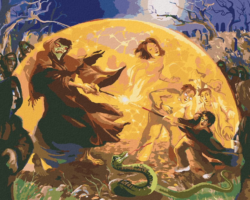 Zuty - Malen nach Zahlen - HARRY POTTER UND LORD VOLDEMORT - DER KAMPF DER ZAUBERER, 40x50 cm, ohne Keilrahmen