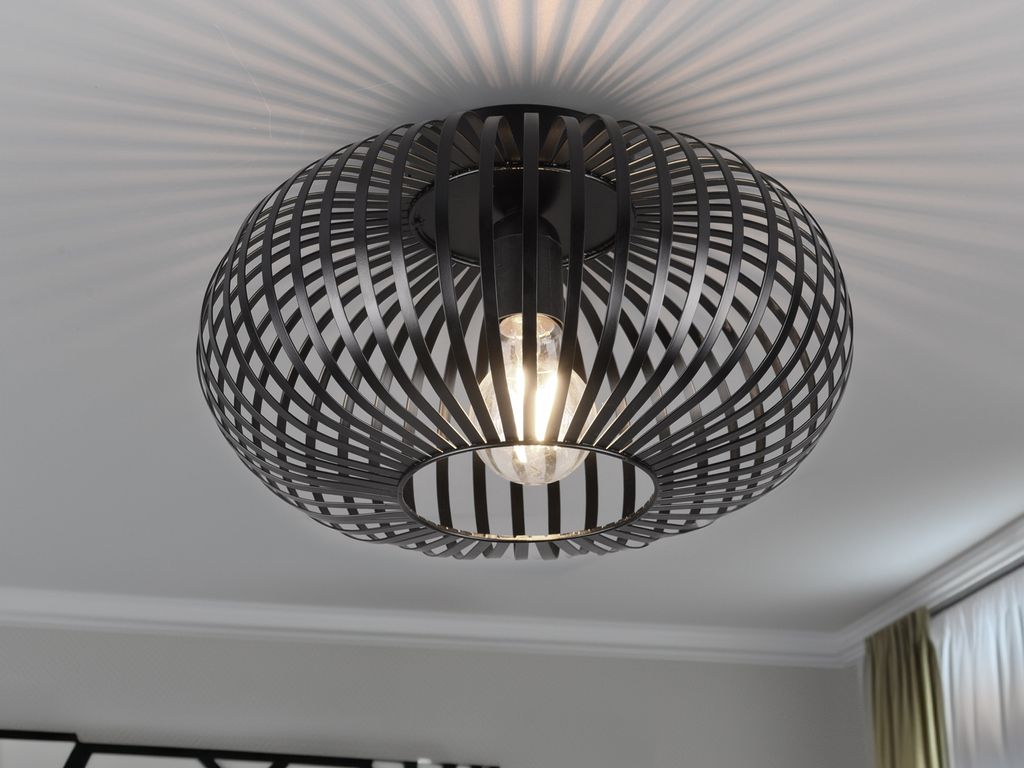 Trio Leuchten Johann Deckenleuchte Ø30cm 60W Schwarz Produktbild 1