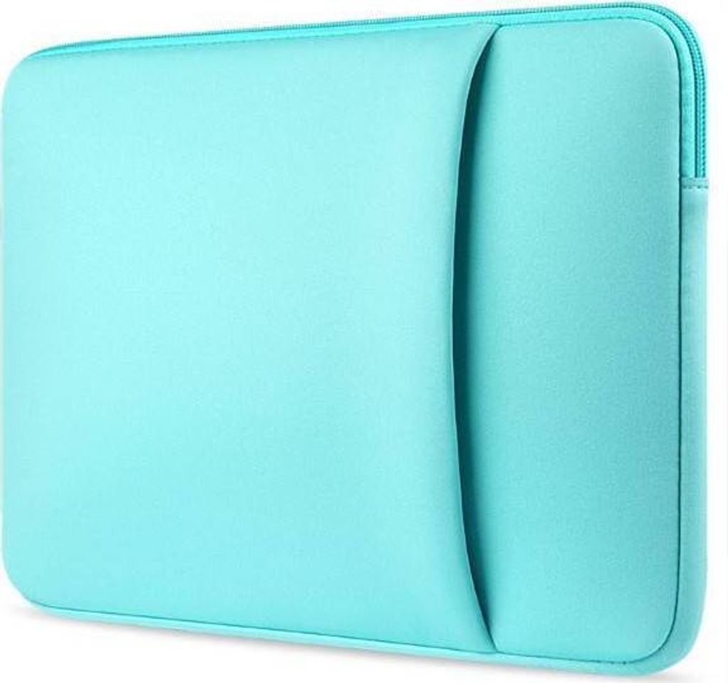Case2go - Laptoptasche Hülle Tasche für Macbook, Laptop, Chromebook - Neopren;Baumwolle - 13.3 Zoll - Mit Extrafach - Ultimativer Schutz - Türkis