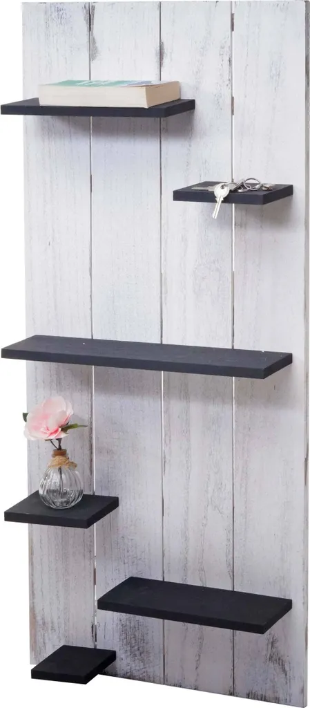 Étagère murale en bois massif vintage pour salon et entrée shabby